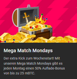 Cloudbet Casino Promotion: Mega Match Mondays